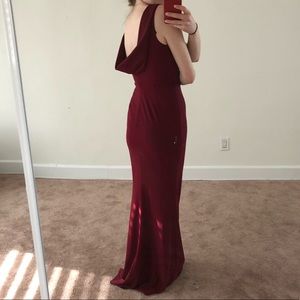 Katie May Vionnet Drape Back Crepe Gown